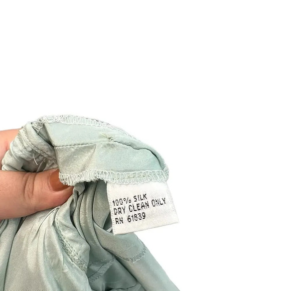 Rickie Freeman for Teri Jon Teal Blue Green Drop Waist Shirtdress Silk Size‎ 10 - Picture 13 of 13